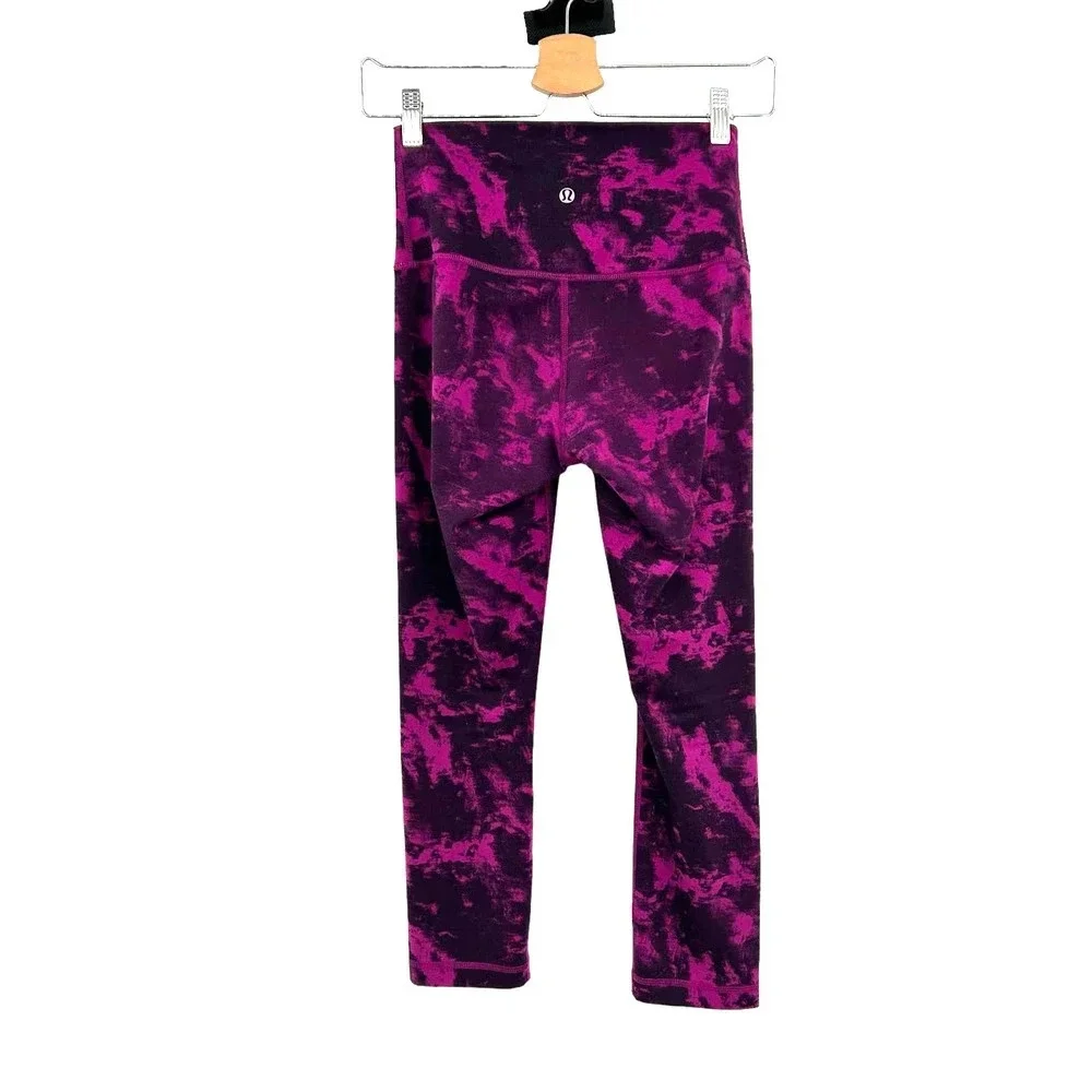 Lululemon Wunder Under Crop II‎ *Full-On Luon (Roll Down) Plum Size 6
